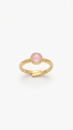 Dainty Rose Quartz Ring, Minimalist Pink Gemstone Ring
