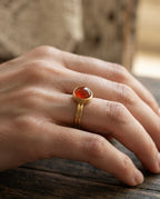 Minimalist Carnelian Bezel Ring