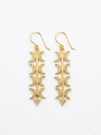 Celestial Crescent Gold Drop Earrings