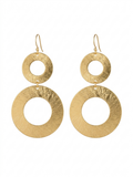 Textured Gold Double Hoop Statement Earrings