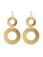 Textured Gold Double Hoop Statement Earrings