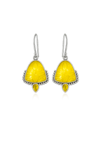 Handcrafted Yellow Floral Drop Earrings