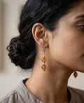 Handmade Amber Glass Bead Drop Earrings