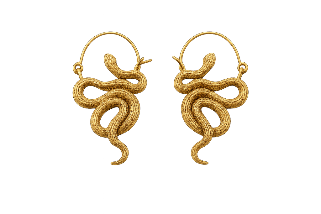 Gold Coiled Snake Earrings