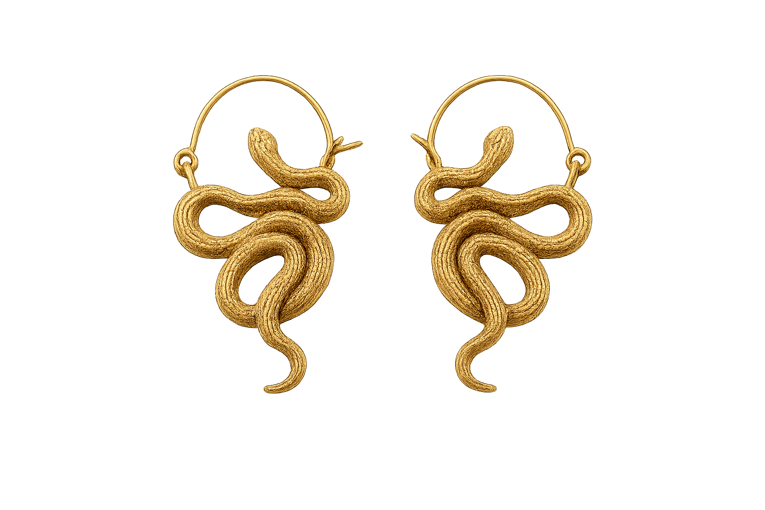 Gold Coiled Snake Earrings
