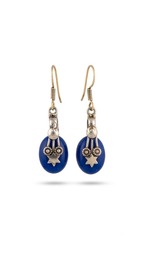 Vintage Blue Tribal Drop Earrings