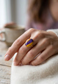 Abstract Color Stone Ring