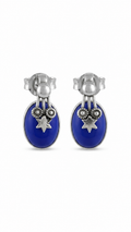 Vintage Blue Stone Stud Earrings