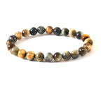 Golden Blue TIGER EYE Stretch Bracelet Marble Tiger Eye Natural
