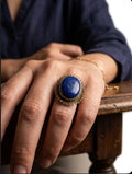 Royal Lapis Stone Statement Adjustable Ring