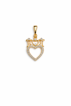 Gold Crown Heart Pendant Necklace