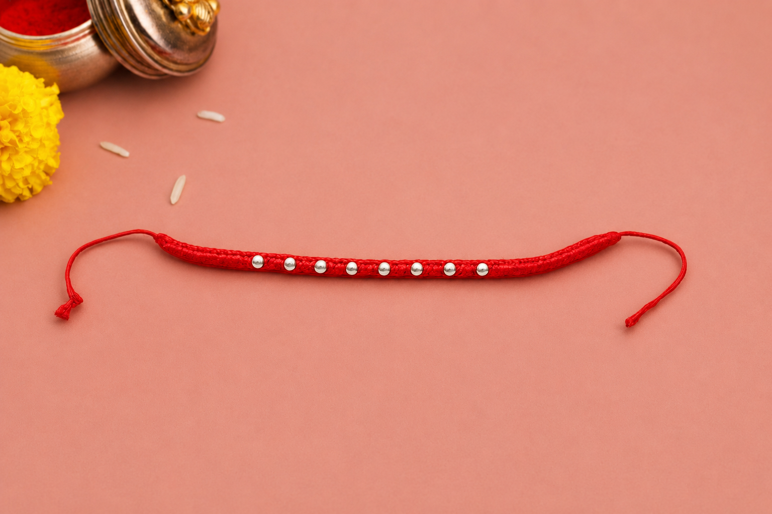 925 Sterling Silver Beaded Rakhi for Brother