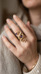 Serpent Amethyst Wrap Ring