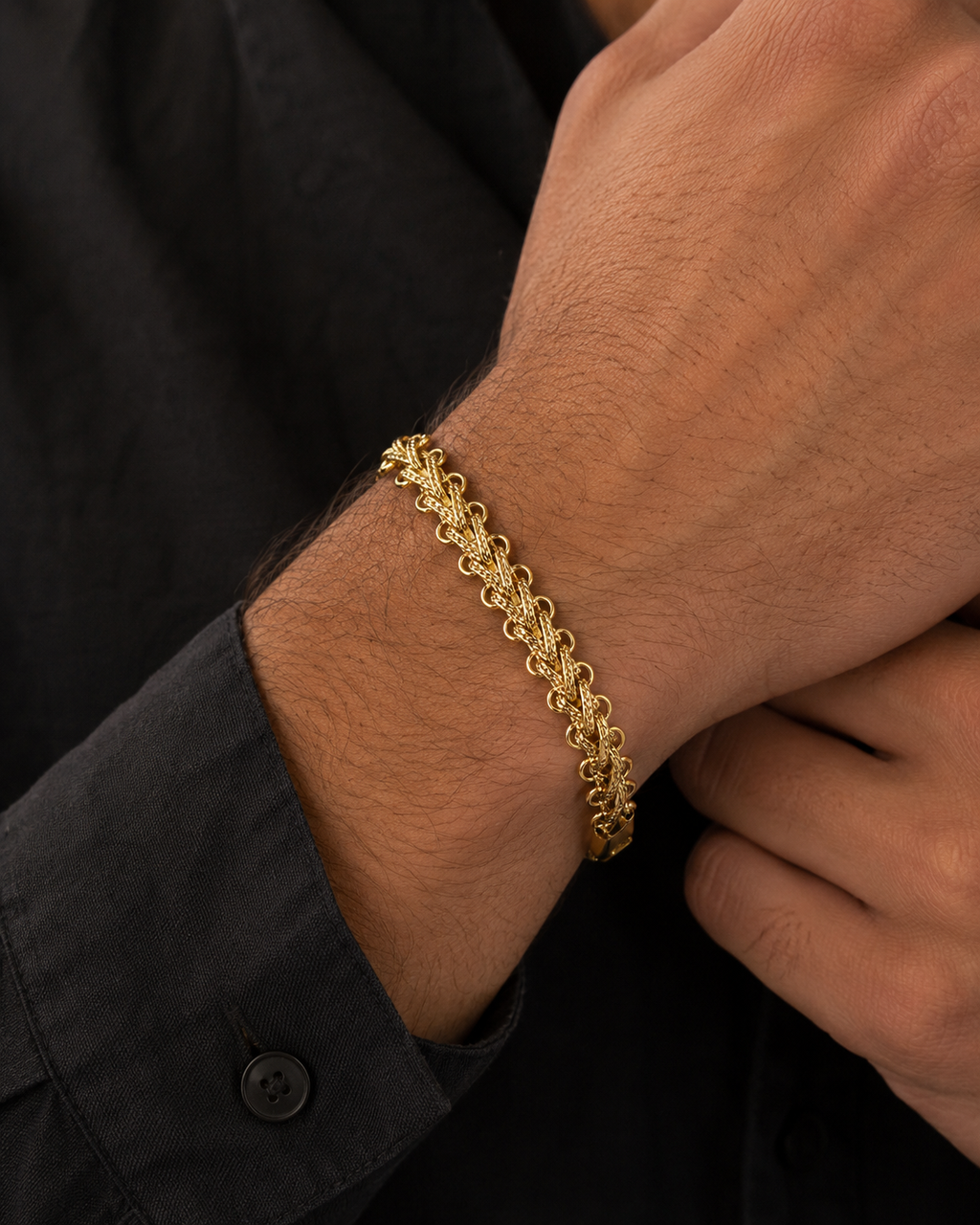 Gold Braided Link Bracelet