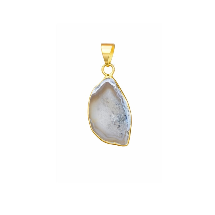 White Druzy Agate Pendant