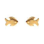 Minimalist Gold Fish Stud Earrings – Cute Ocean Inspired Everyday Jewelry