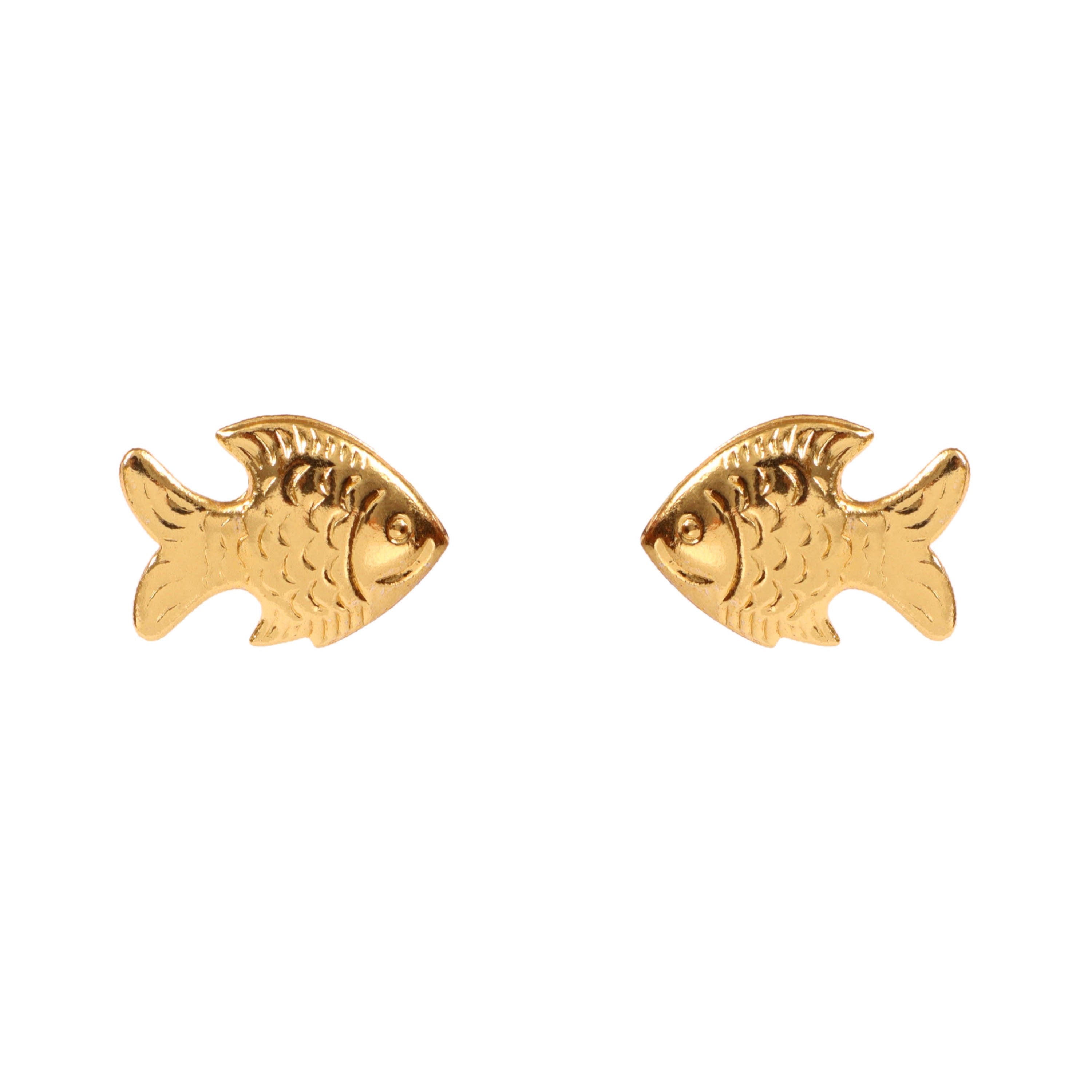 Minimalist Gold Fish Stud Earrings – Cute Ocean Inspired Everyday Jewelry