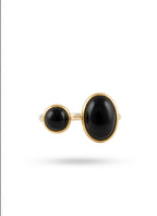 Black Onyx Dual Stone Ring Size