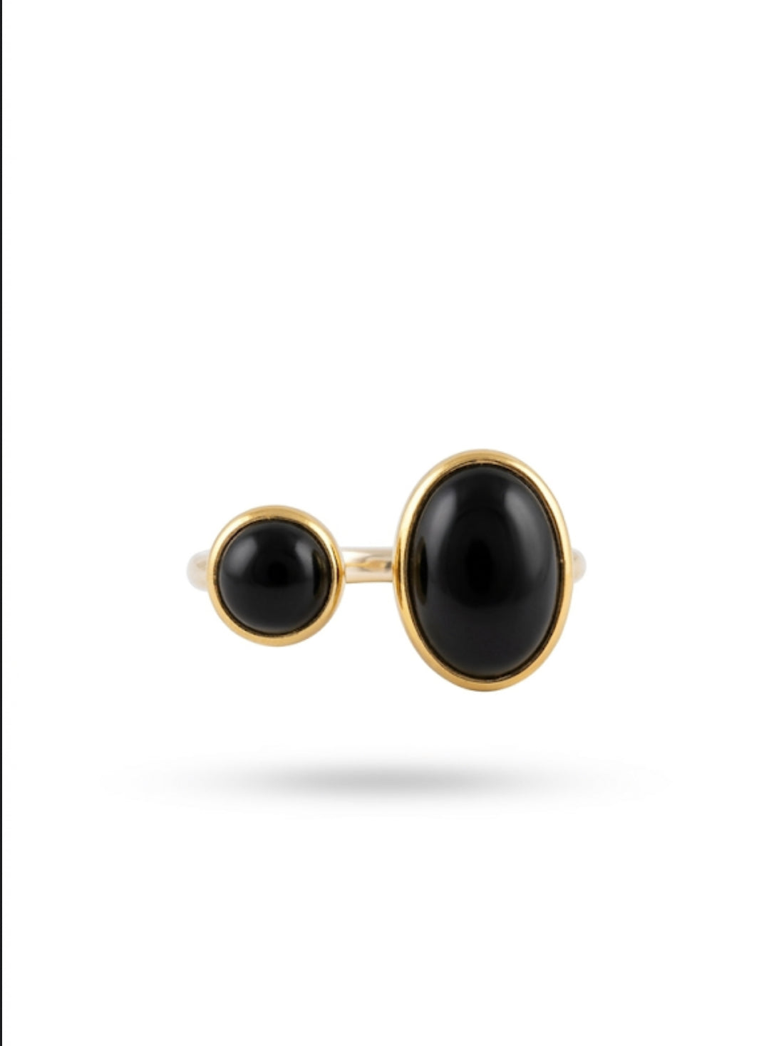 Black Onyx Dual Stone Ring Size