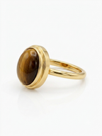 Tiger Eye Statement Ring in Gold