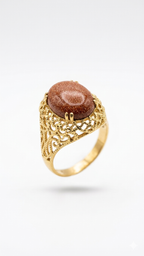 Gold Sunstone Statement Ring