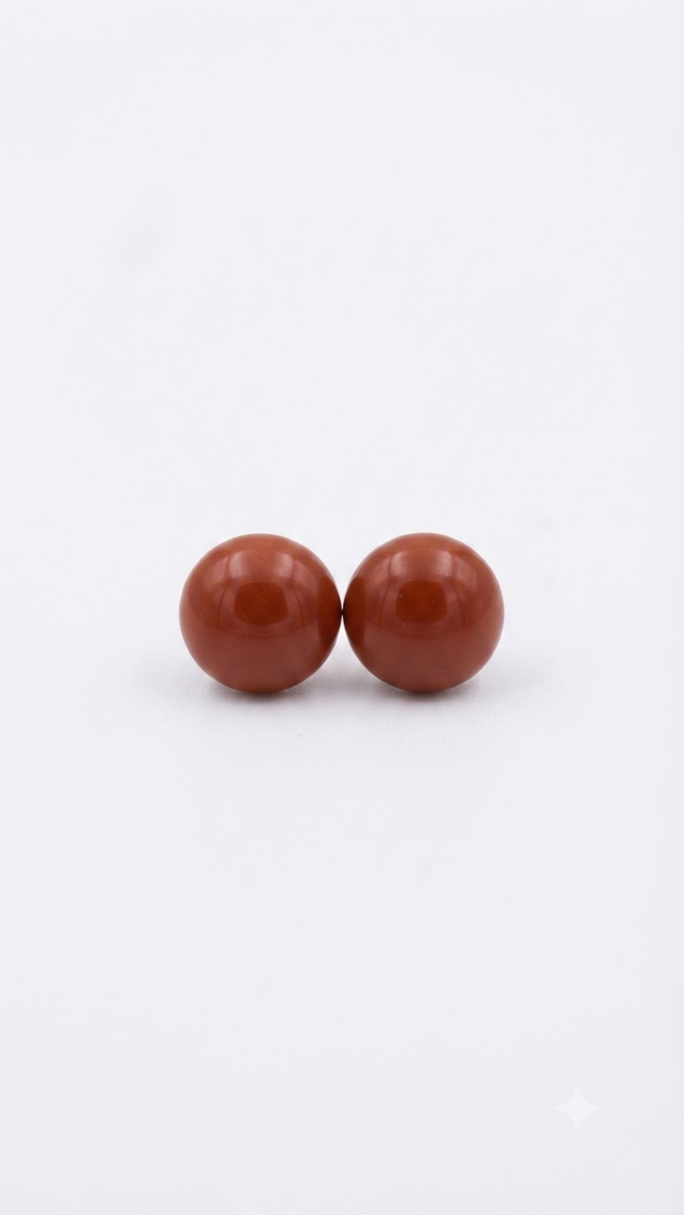 Natural Red Jasper Stud Earrings