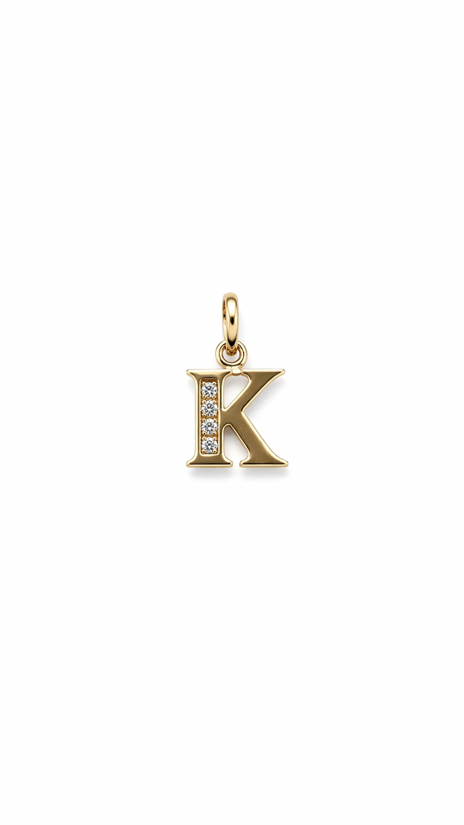 Elegant Gold Initial “K” Pendant