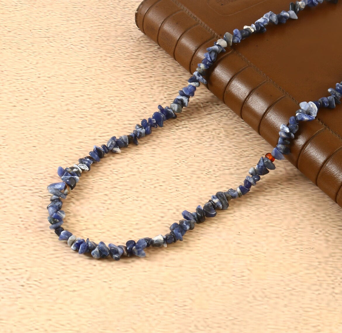 Natural Sodalite Chip Bead Necklace