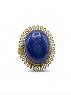 Royal Lapis Stone Statement Adjustable Ring