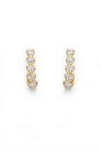 Gold Heart Ear Climber Earrings
