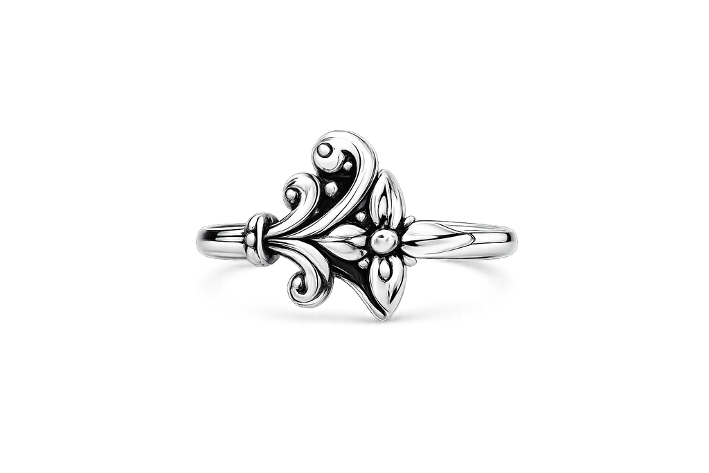 Vintage Silver Floral Vine Ring