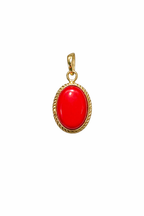 Coral Gemstone Pendant Gold