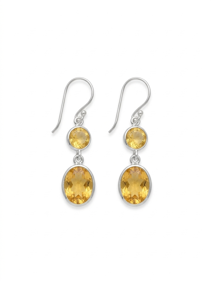 Golden Glow Dual Drop Earrings