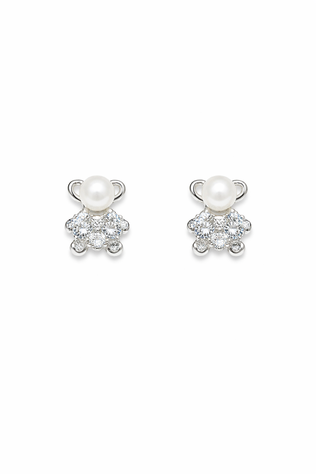 Cute Pearl Bear Stud Earrings
