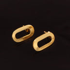 Modern Oval Cut-Out Gold Stud Earrings