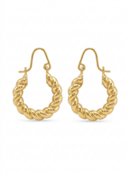 Twisted Gold Hoop Earrings