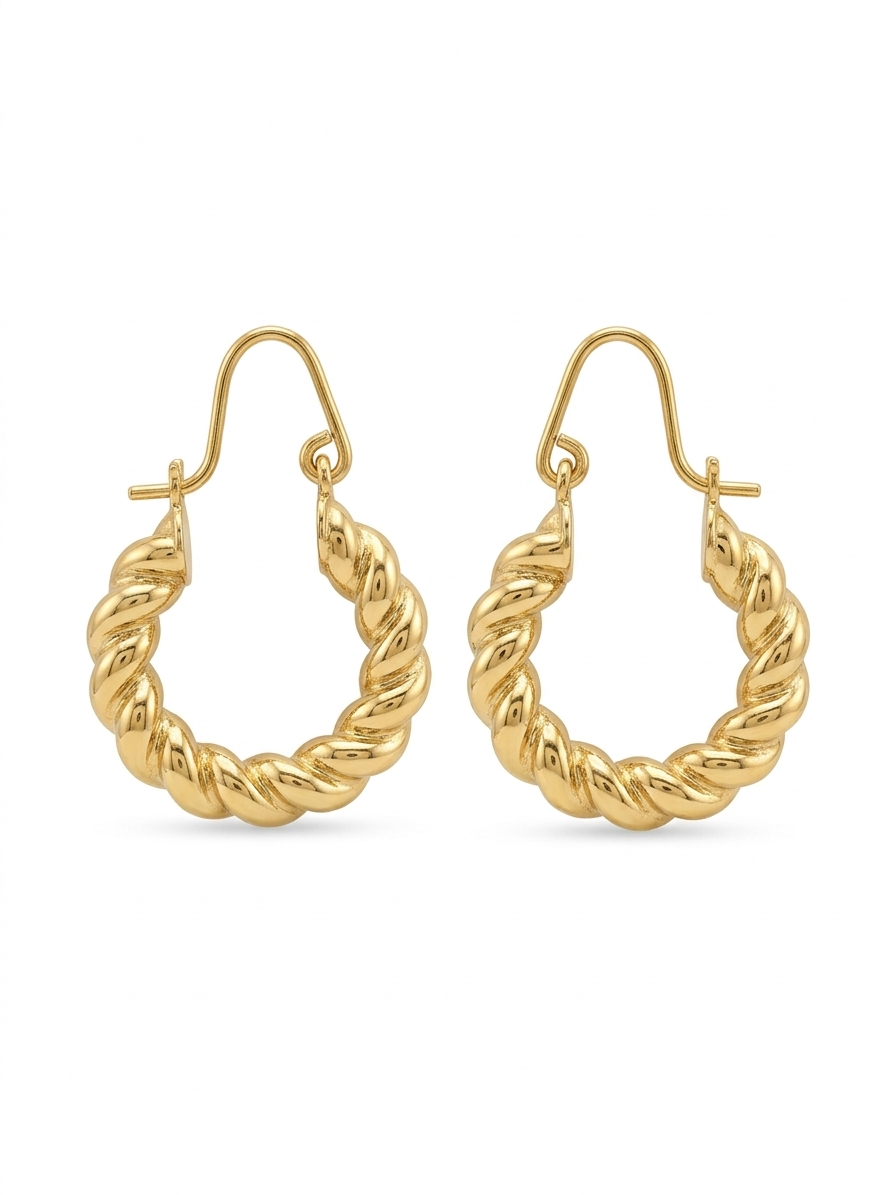 Twisted Gold Hoop Earrings