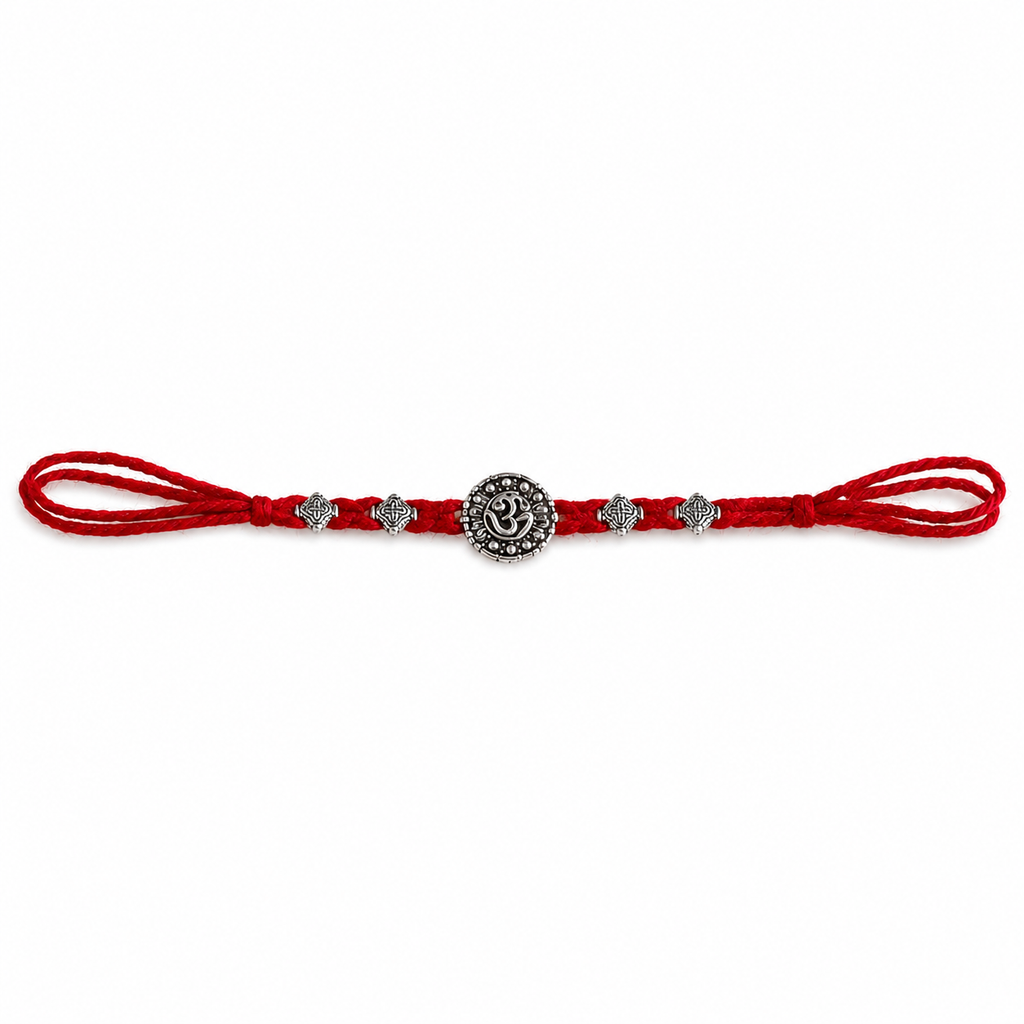 Om Silver Plated Rakhi for Brother