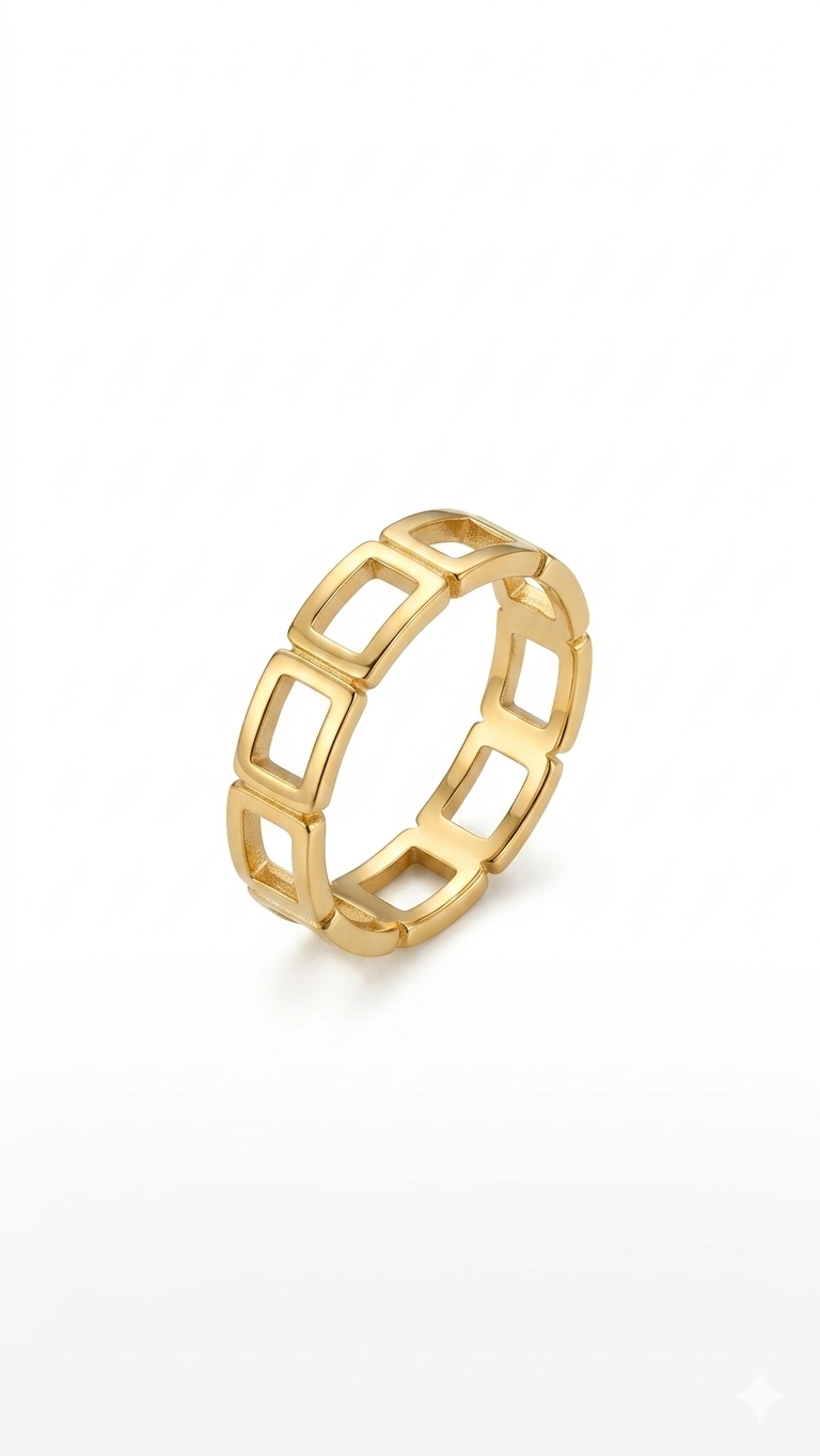 Minimalist Geometric Gold Ring