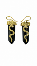 Black Onyx Snake Crystal Earrings