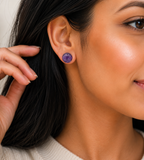 Natural Amethyst Stud Earrings