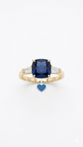 Royal Blue Sapphire Ring in Gold Finish