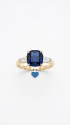 Royal Blue Sapphire Ring in Gold Finish