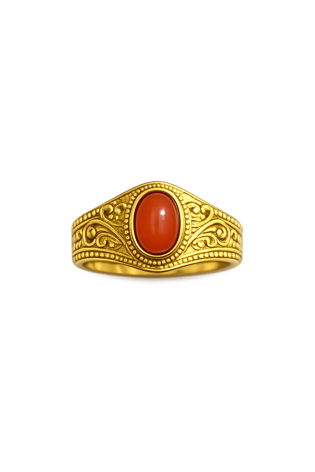 Vintage Gold Carnelian Ring for Women