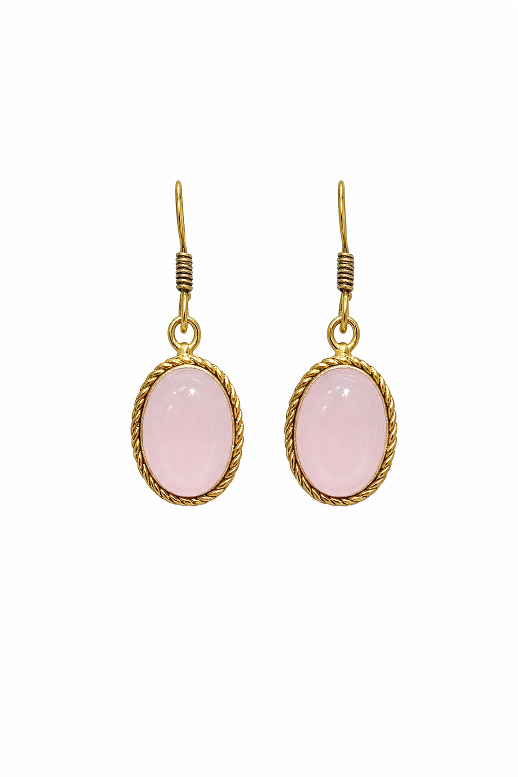 Rose Quartz Gemstone Dangle Earrings