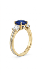 Royal Blue Sapphire Ring in Gold Finish