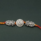 Silver Plated Ganesh & Lakshmi Rakhi for Brother | Premium Designer Rakhi
