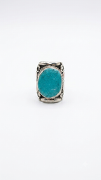 Vintage Turquoise Statement Ring | Handmade Tibetan Silver Ring