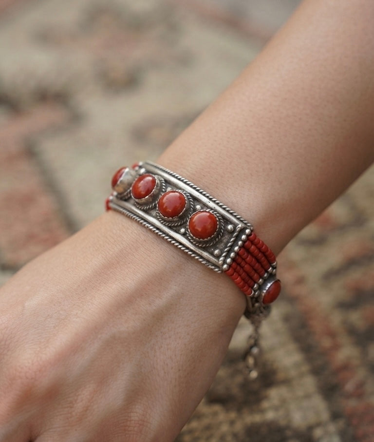 Handmade Tibetan Red Coral Bracelet