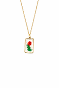 Transparent Floral Resin Pendant Necklace